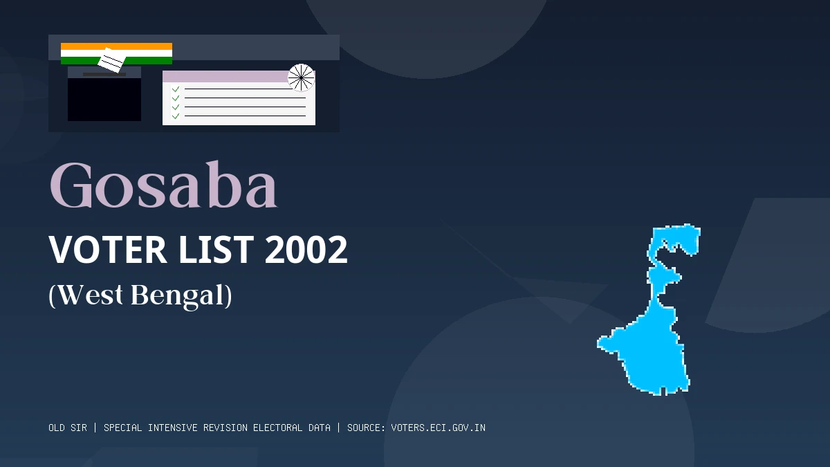 Gosaba Voter List 2002 PDF Download West Bengal