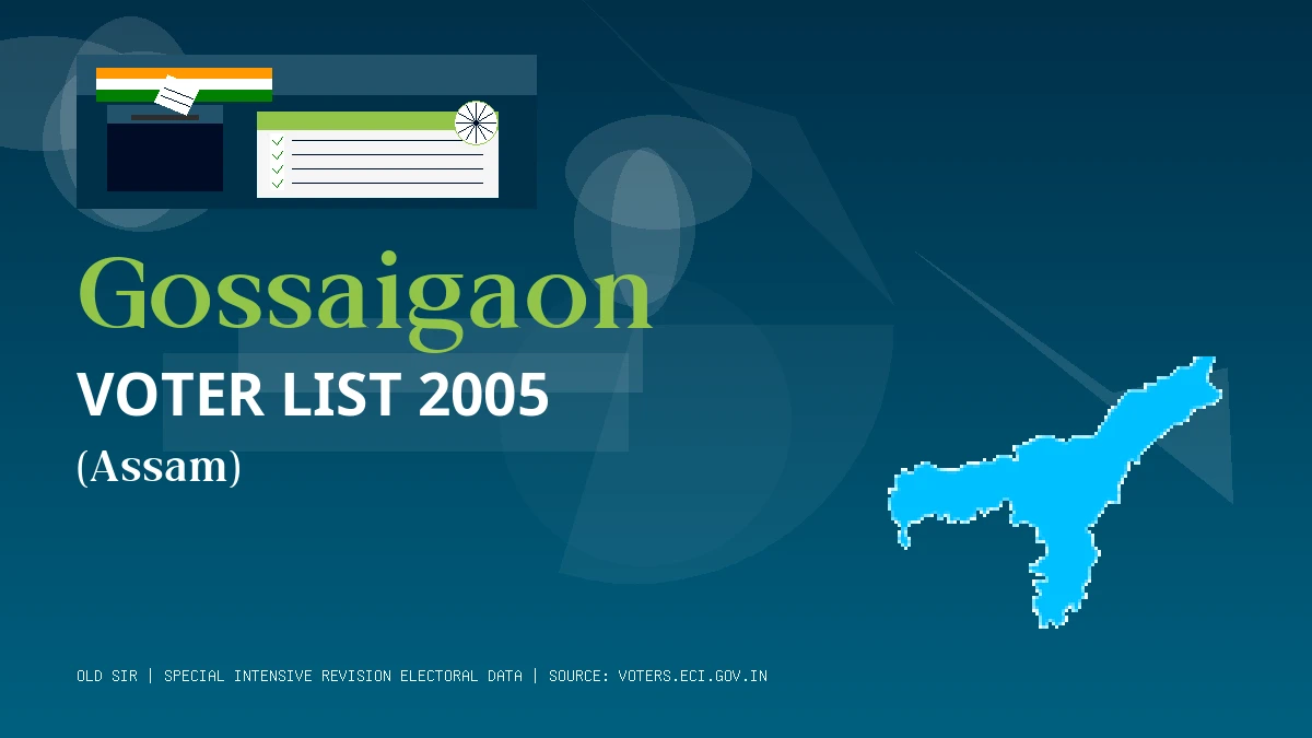 Gossaigaon Voter List 2005 PDF Download Assam