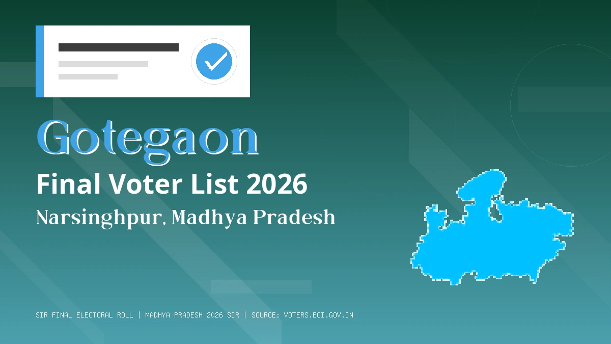Gotegaon Final Voter List 2026 Madhya Pradesh