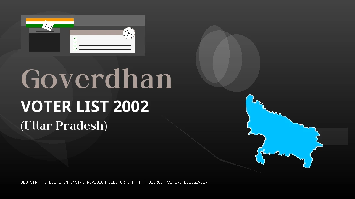 Goverdhan Voter List 2002 PDF Download Uttar Pradesh