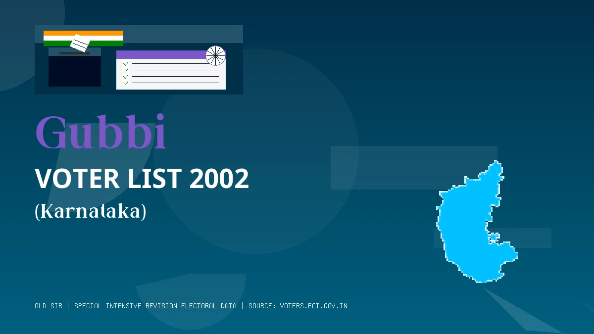 Gubbi Voter List 2002 PDF Download Karnataka