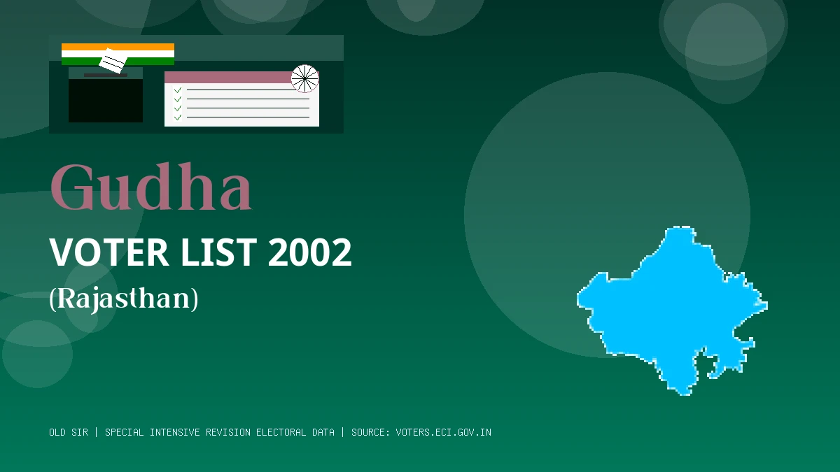 Gudha Voter List 2002 PDF Download Rajasthan