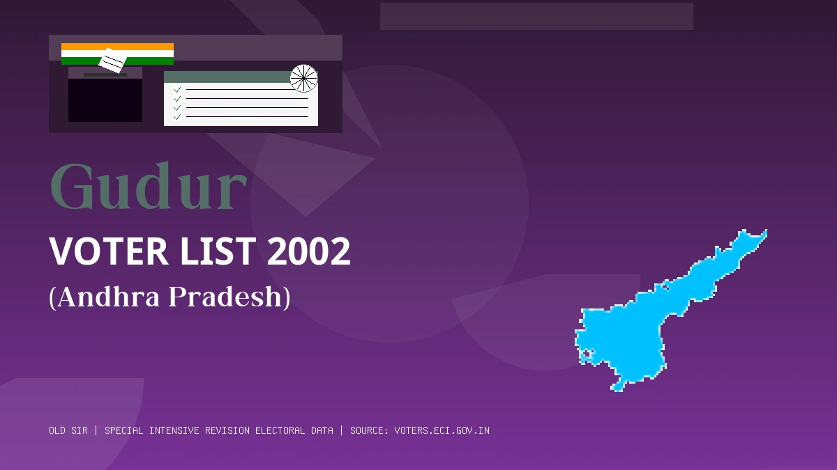 Gudur Voter List 2002 PDF Download Andhra Pradesh