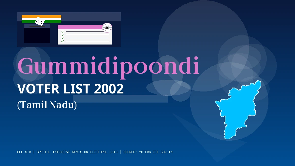 Gummidipoondi Voter List 2002 PDF Download Tamil Nadu