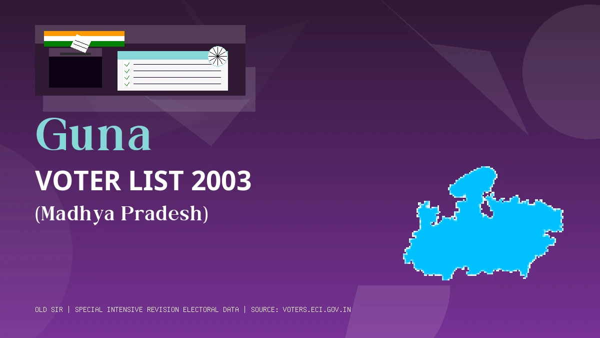 Guna Voter List 2003 PDF Download Madhya Pradesh