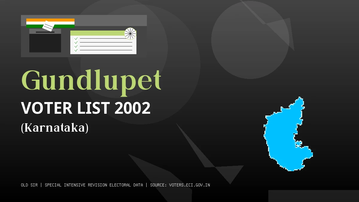 Gundlupet Voter List 2002 PDF Download Karnataka