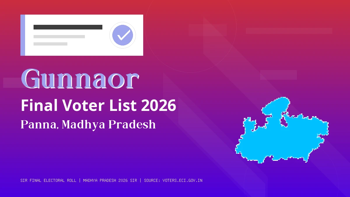 Gunnaor Final Voter List 2026 Madhya Pradesh