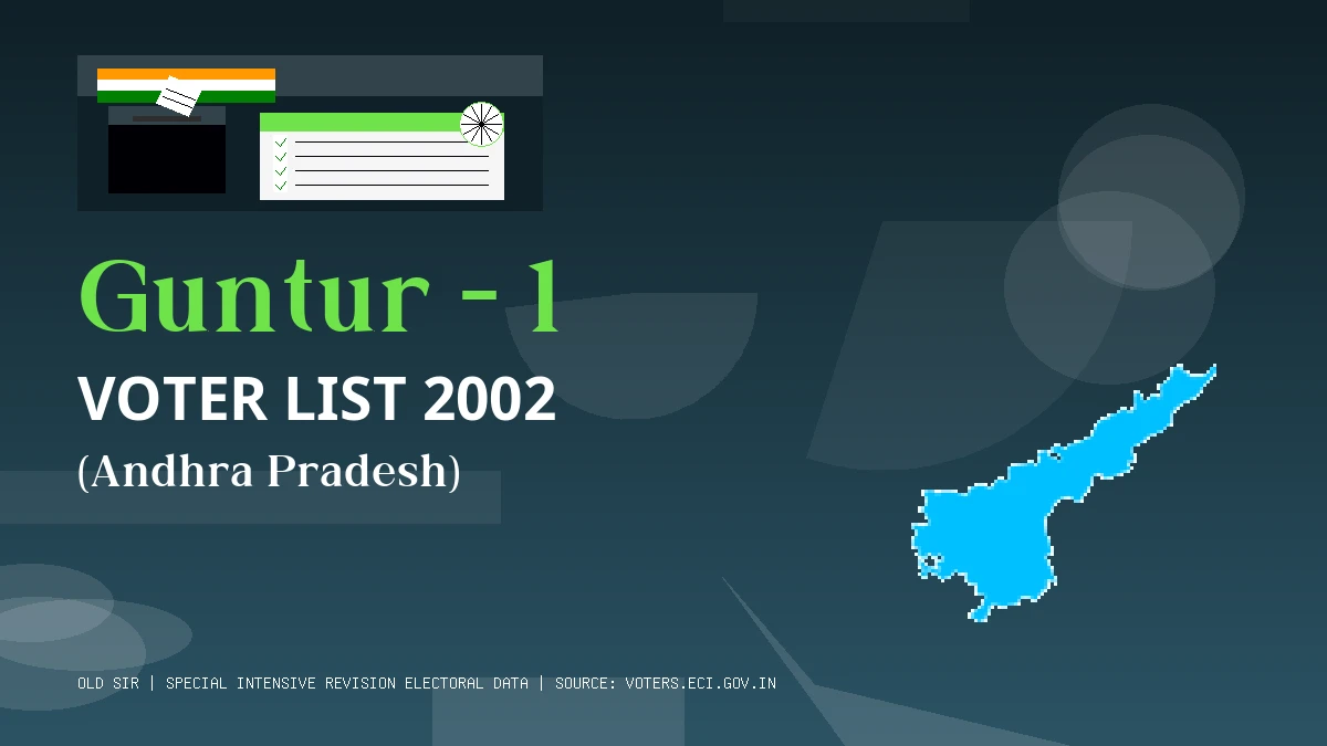 Guntur - 1 Voter List 2002 PDF Download Andhra Pradesh