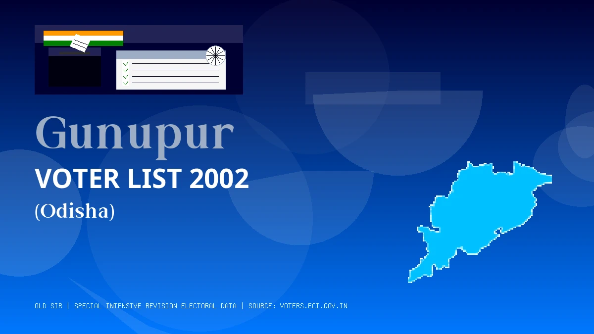 Gunupur Voter List 2002 PDF Download Odisha