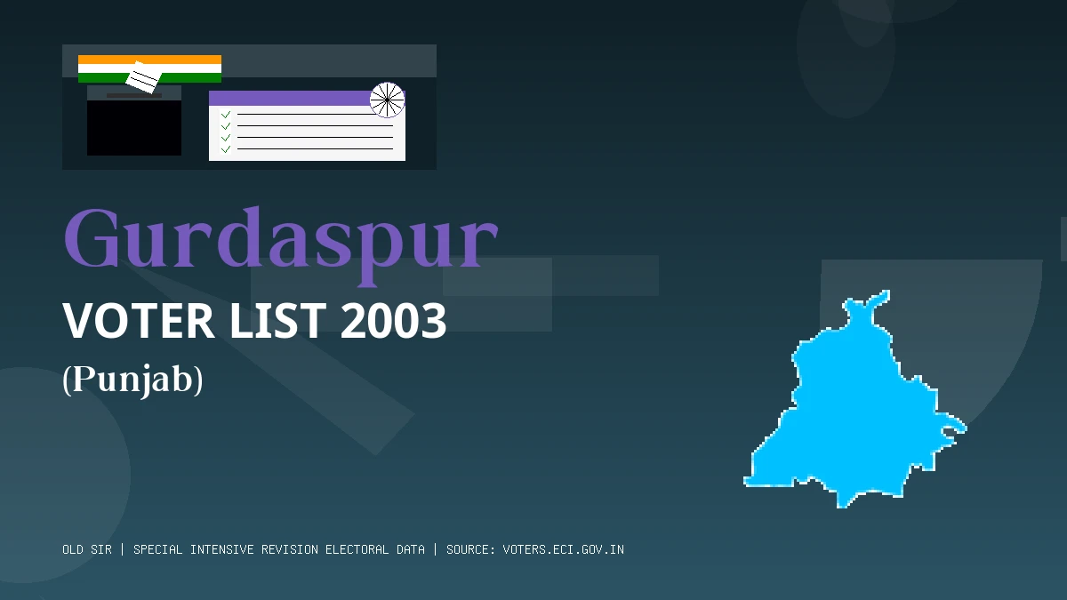 Gurdaspur Voter List 2003 PDF Download Punjab