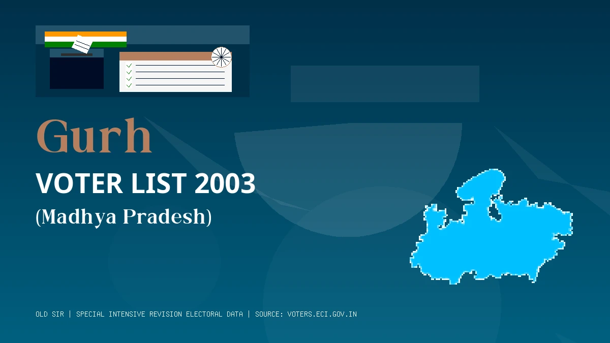 Gurh Voter List 2003 PDF Download Madhya Pradesh