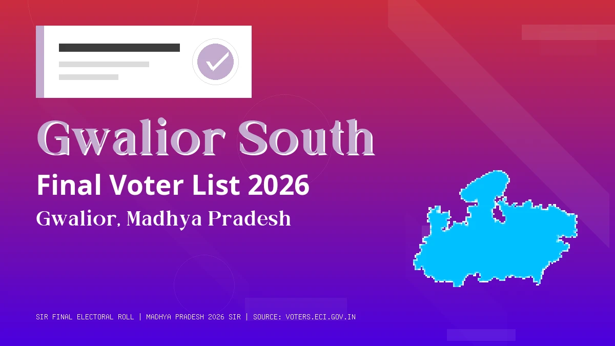 Gwalior South Final Voter List 2026 Madhya Pradesh