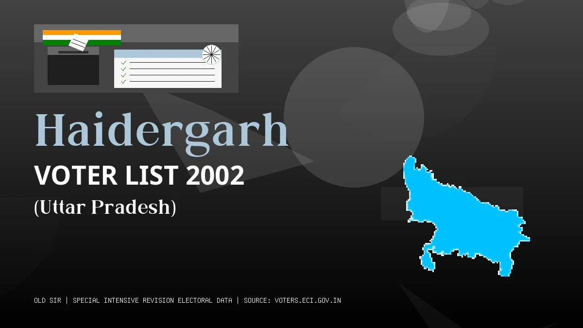 Haidergarh Voter List 2002 PDF Download Uttar Pradesh