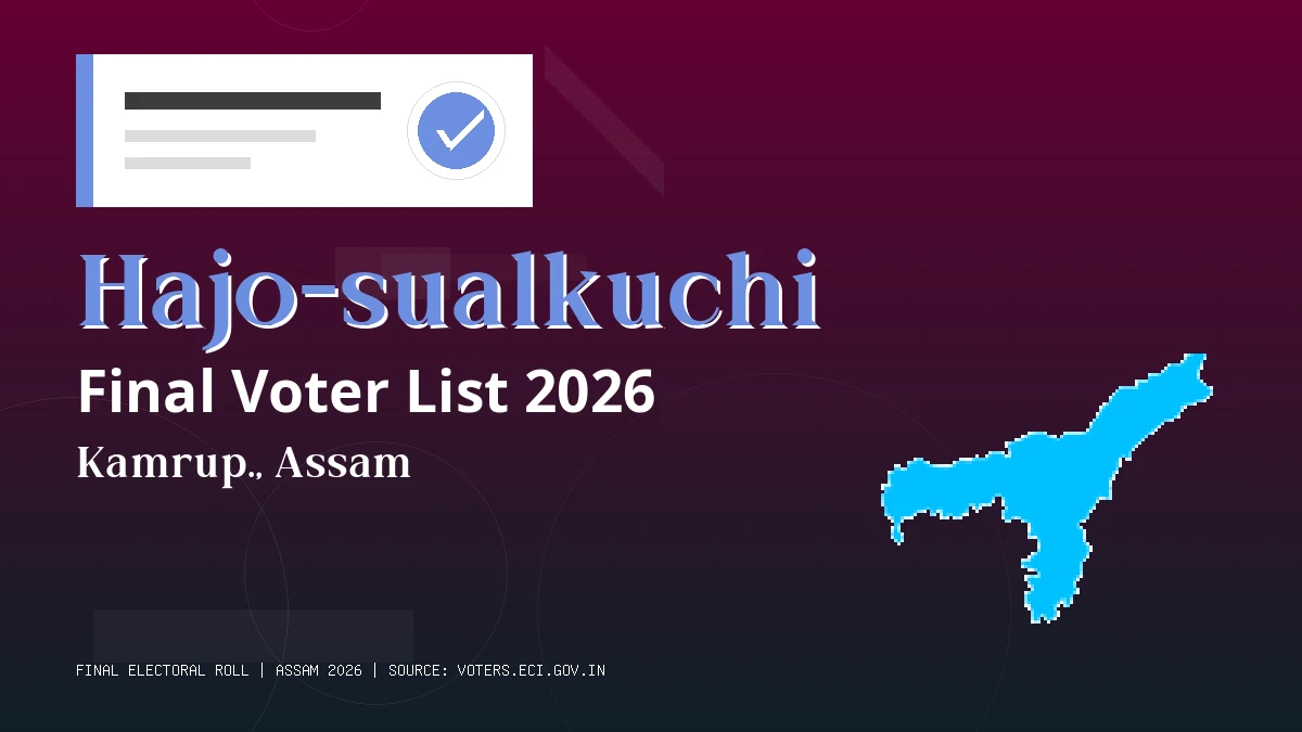 Hajo-sualkuchi Final Voter List 2026 Assam