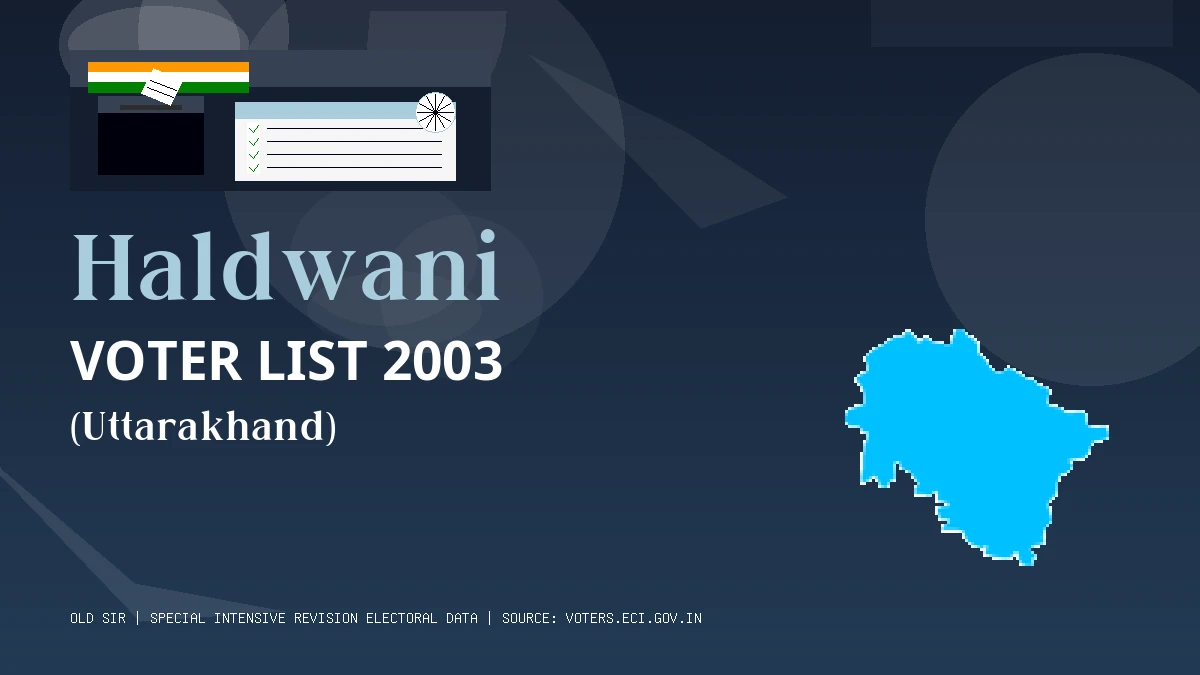 Haldwani Voter List 2003 PDF Download Uttarakhand