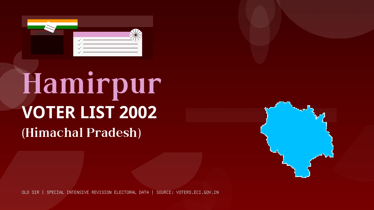 Hamirpur Voter List 2002 PDF Download Himachal Pradesh
