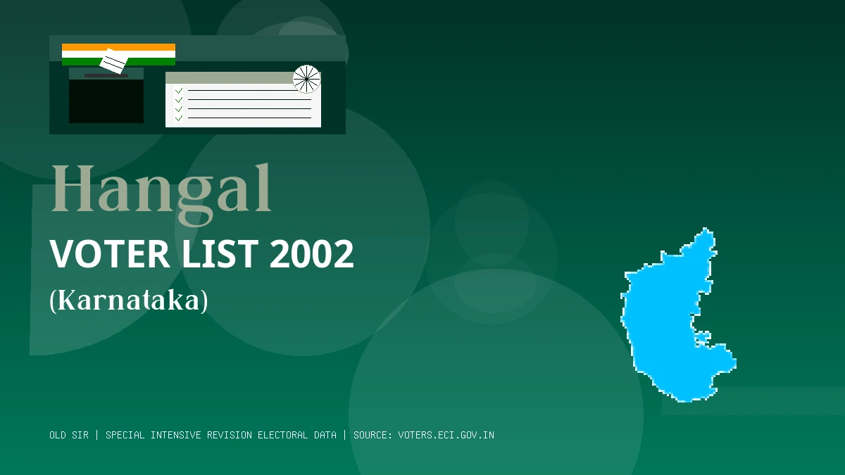 Hangal Voter List 2002 PDF Download Karnataka