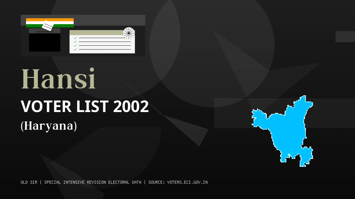 Hansi Voter List 2002 PDF Download Haryana
