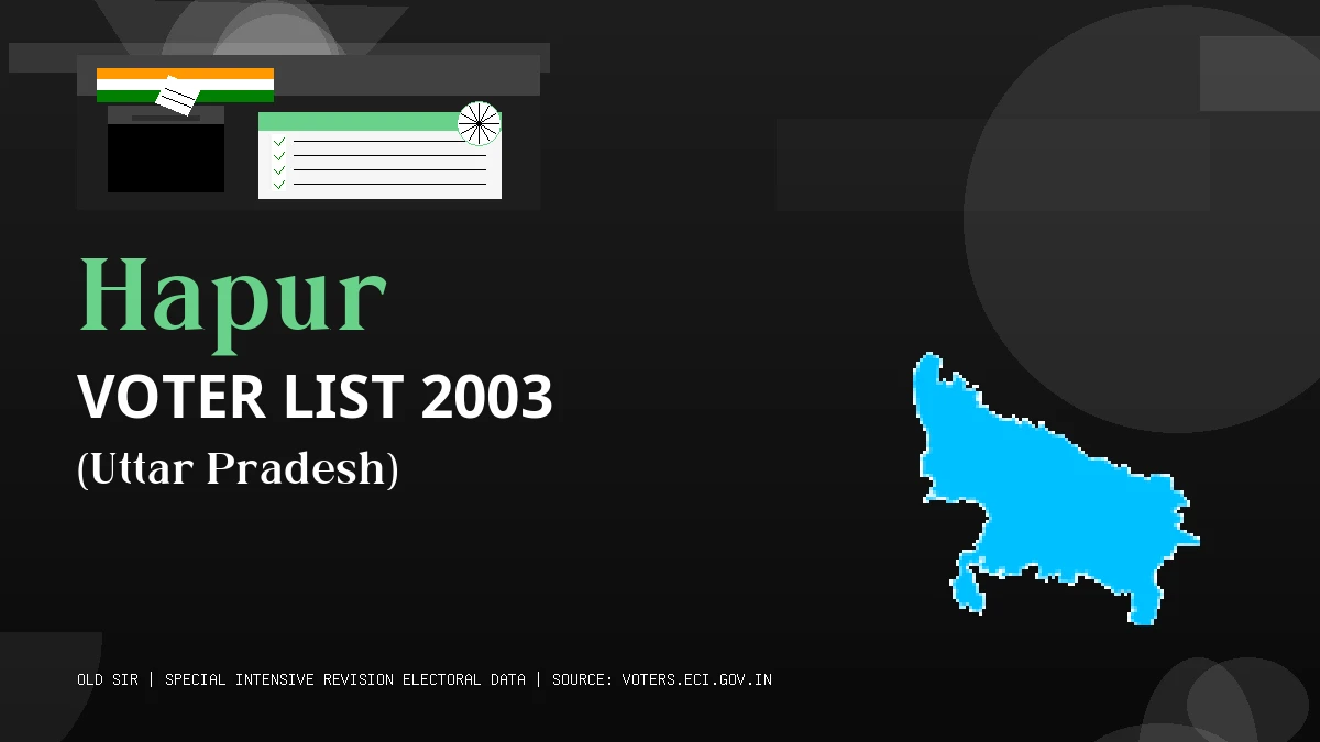 Hapur Voter List 2003 PDF Download Uttar Pradesh