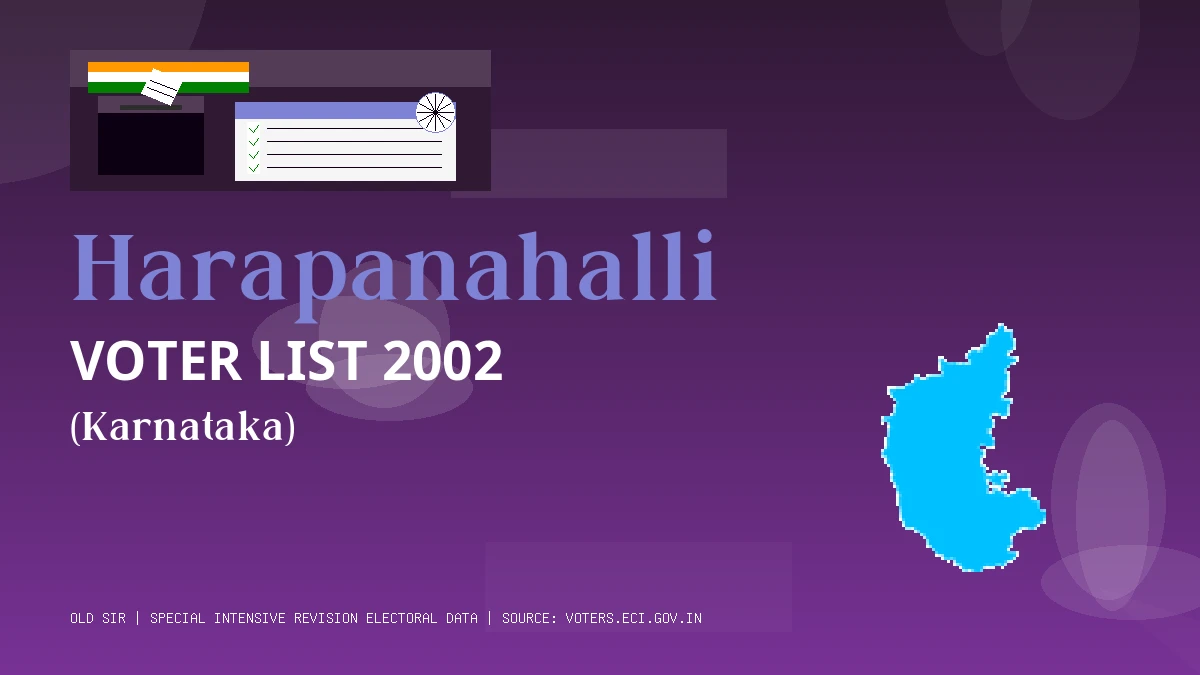 Harapanahalli Voter List 2002 PDF Download Karnataka