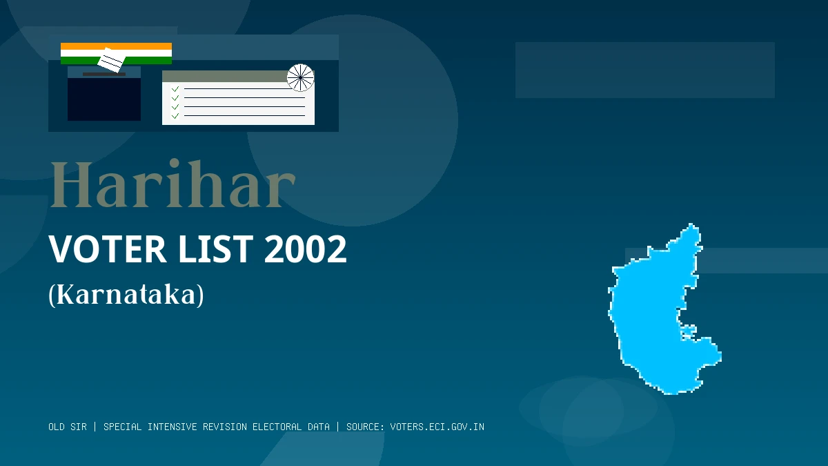 Harihar Voter List 2002 PDF Download Karnataka