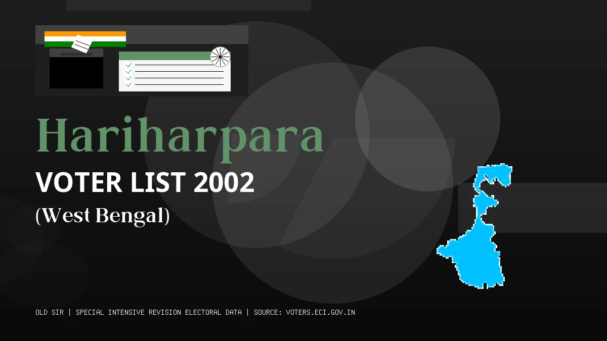 Hariharpara Voter List 2002 PDF Download West Bengal