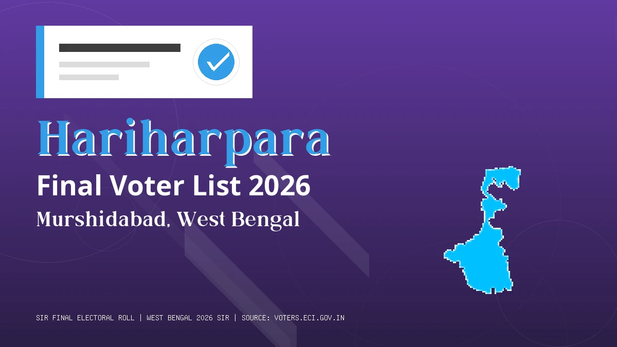 Hariharpara Final Voter List 2026 West Bengal