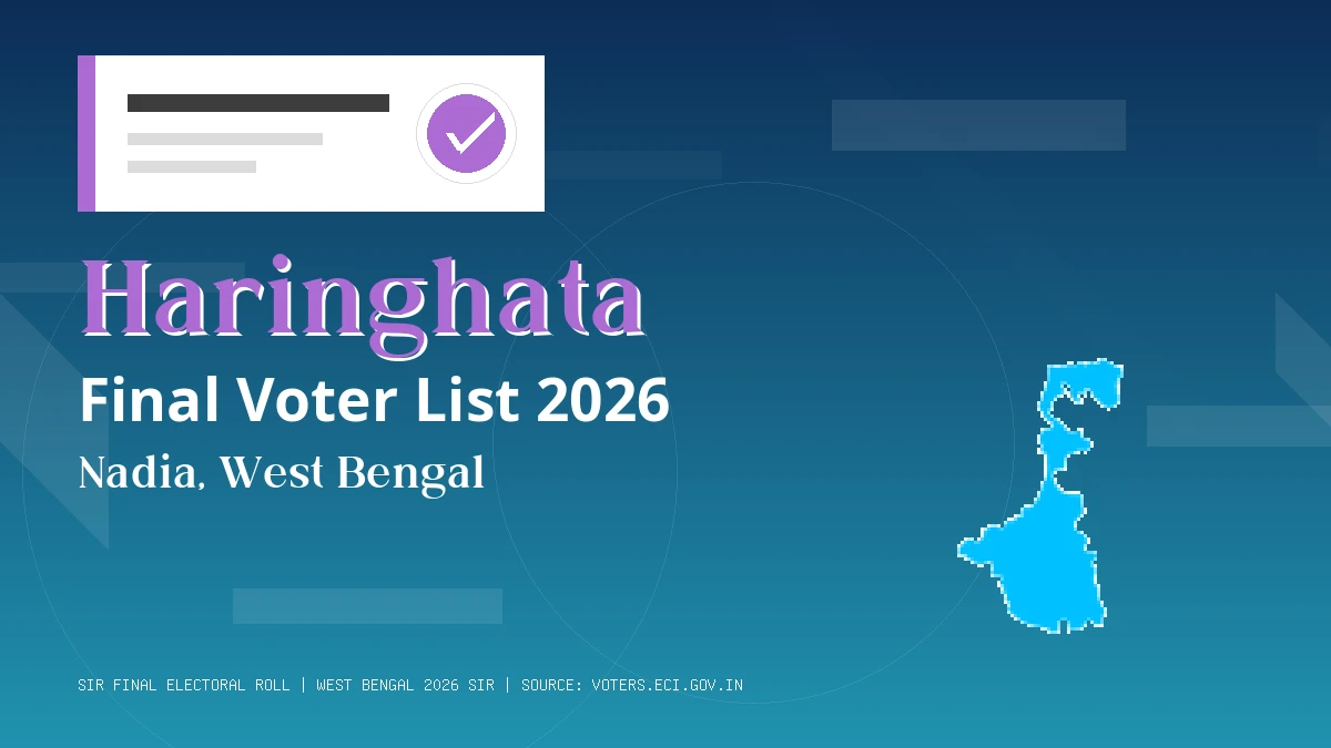 Haringhata Final Voter List 2026 West Bengal