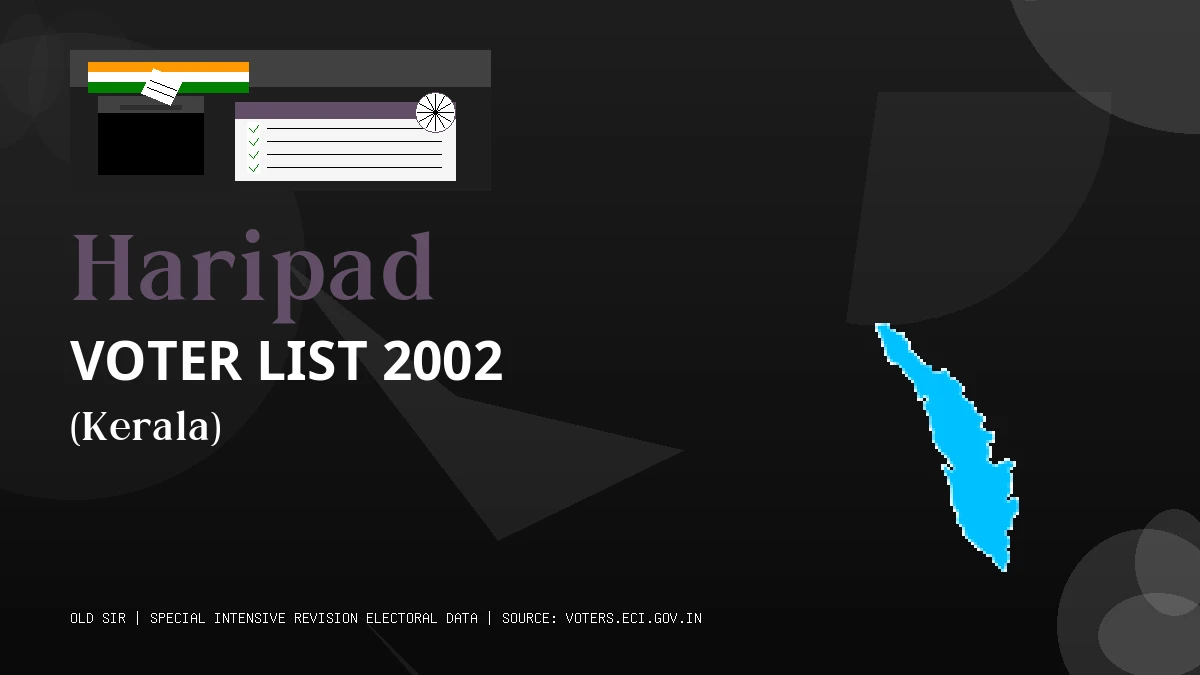 Haripad Voter List 2002 PDF Download Kerala