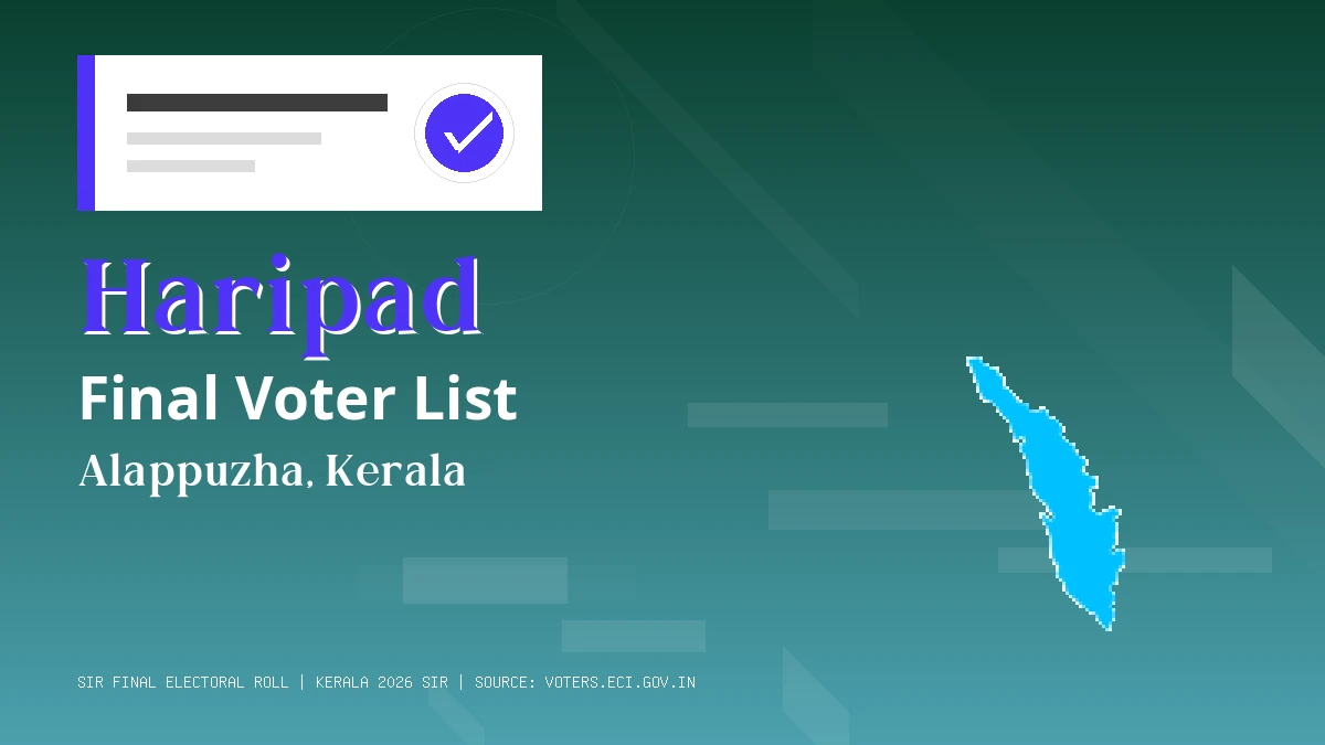 Haripad Final Voter List Kerala
