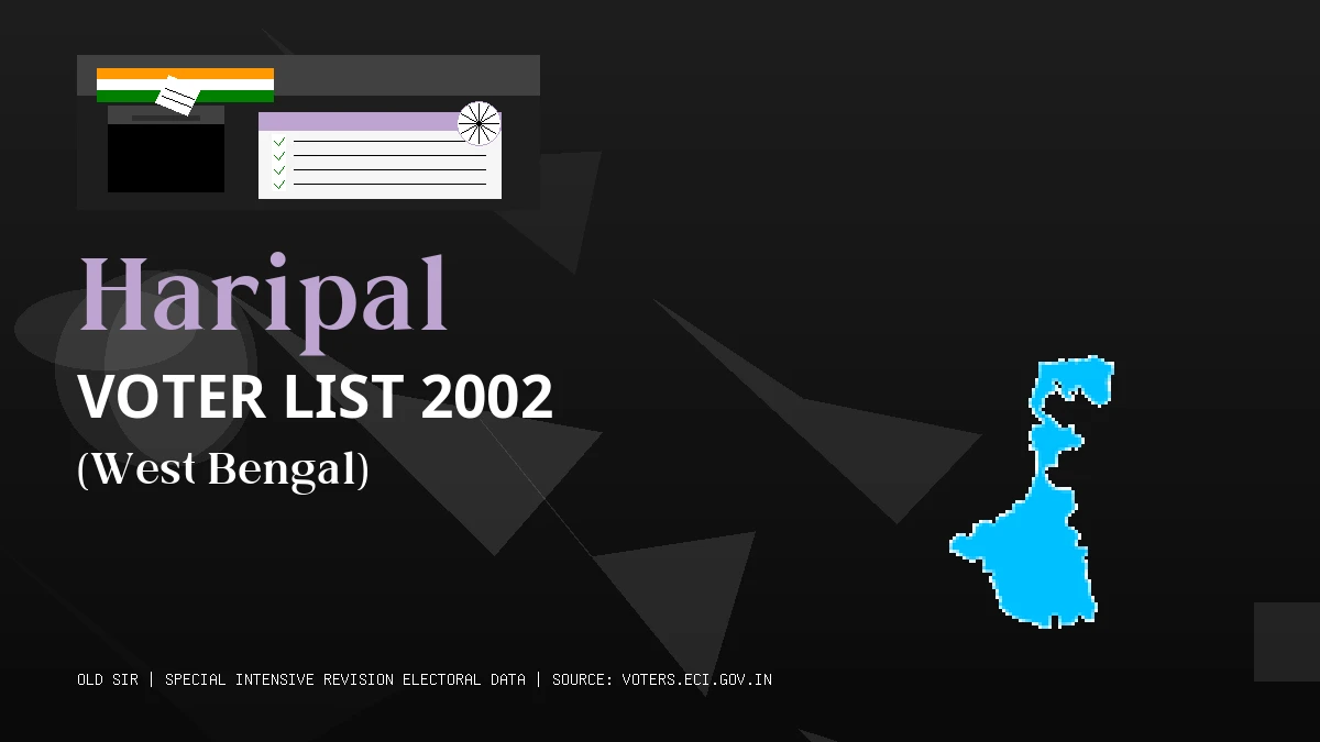 Haripal Voter List 2002 PDF Download West Bengal