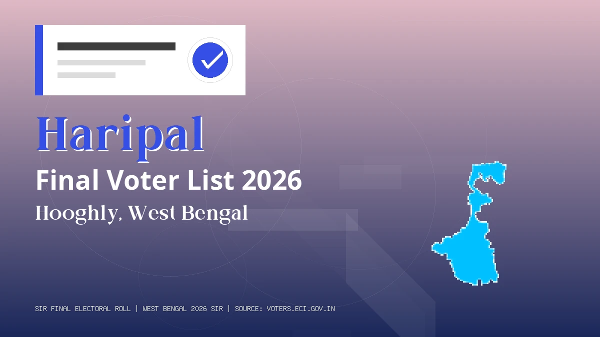 Haripal Final Voter List 2026 West Bengal