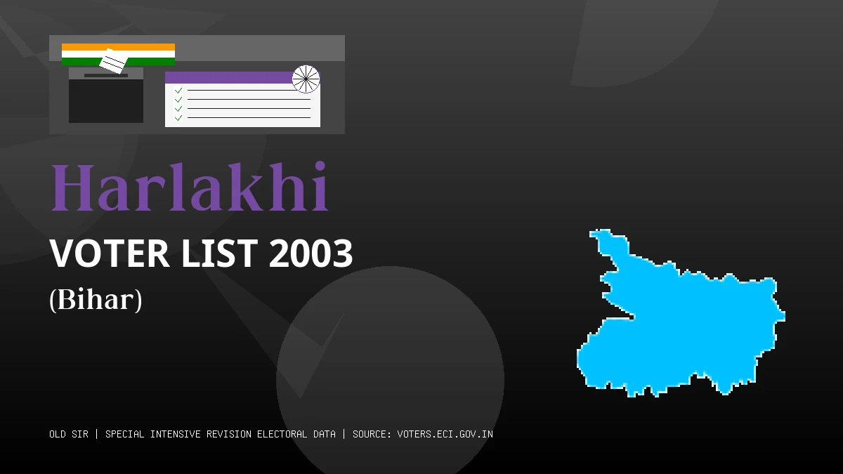 Harlakhi Voter List 2003 PDF Download Bihar