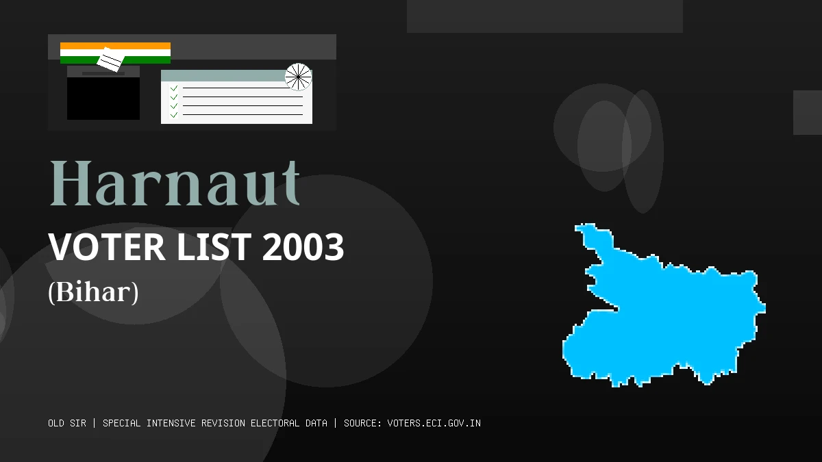 Harnaut Voter List 2003 PDF Download Bihar