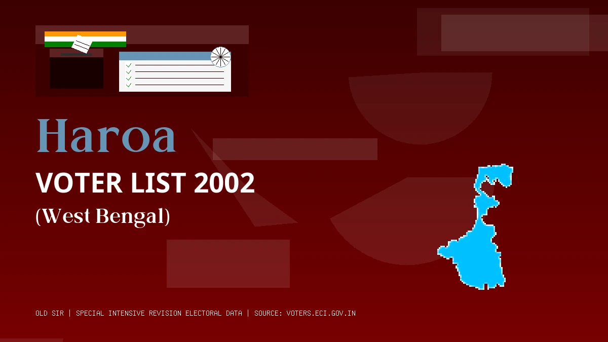 Haroa Voter List 2002 PDF Download West Bengal