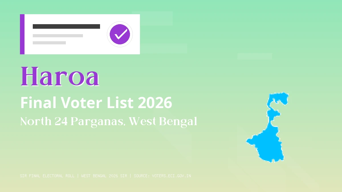 Haroa Final Voter List 2026 West Bengal