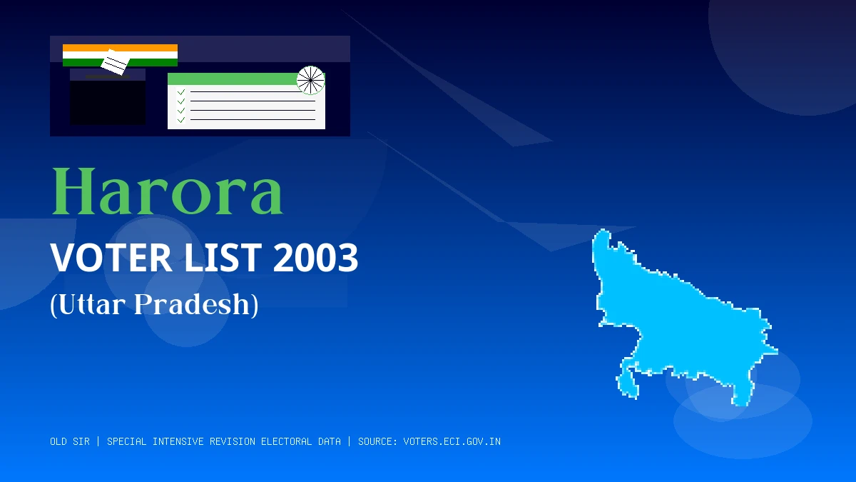 Harora Voter List 2003 PDF Download Uttar Pradesh