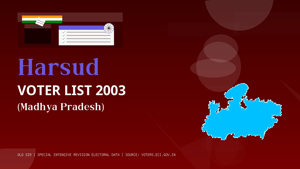 Harsud Voter List 2003 PDF Download Madhya Pradesh