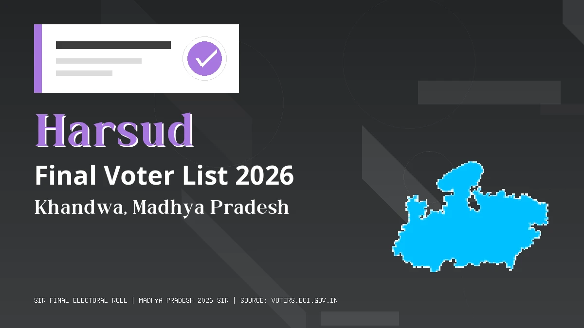 Harsud Final Voter List 2026 Madhya Pradesh