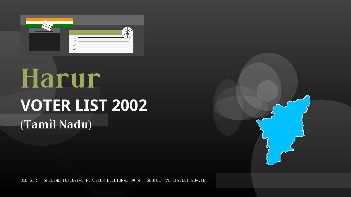 Harur Voter List 2002 PDF Download Tamil Nadu