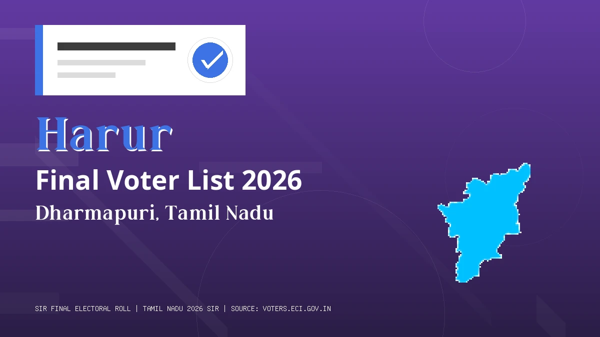 Harur Final Voter List 2026 Tamil Nadu