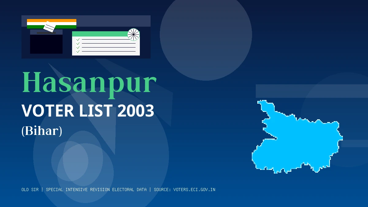 Hasanpur Voter List 2003 PDF Download Bihar