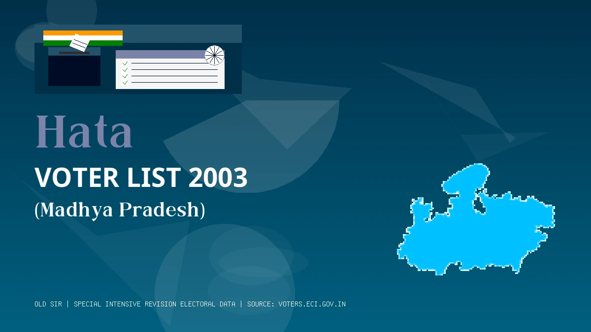 Hata Voter List 2003 PDF Download Madhya Pradesh