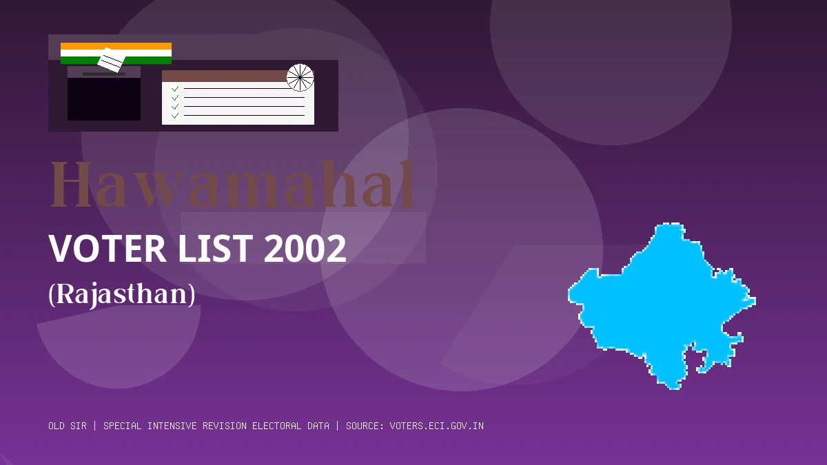 Hawamahal Voter List 2002 PDF Download Rajasthan