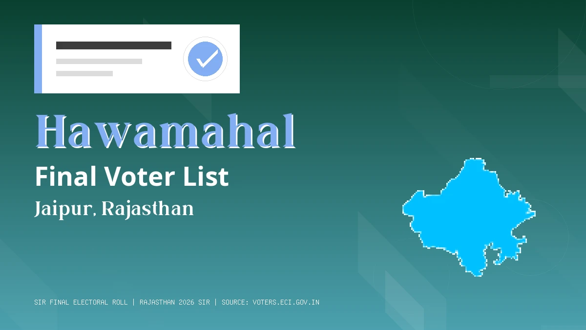 Hawamahal Final Voter List Rajasthan