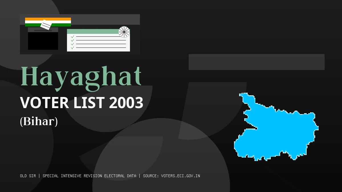 Hayaghat Voter List 2003 PDF Download Bihar