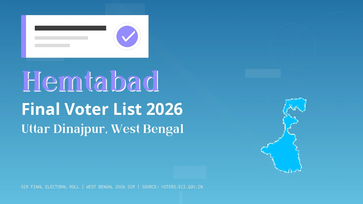 Hemtabad Final Voter List 2026 West Bengal