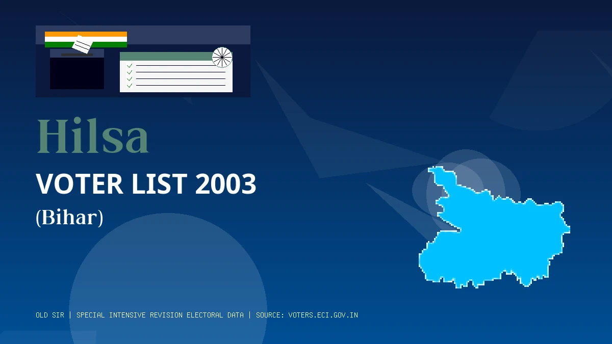 Hilsa Voter List 2003 PDF Download Bihar
