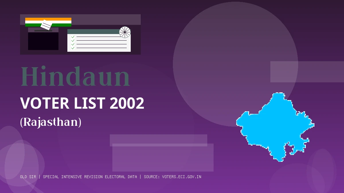 Hindaun Voter List 2002 PDF Download Rajasthan