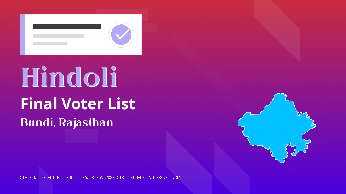 Hindoli Final Voter List Rajasthan
